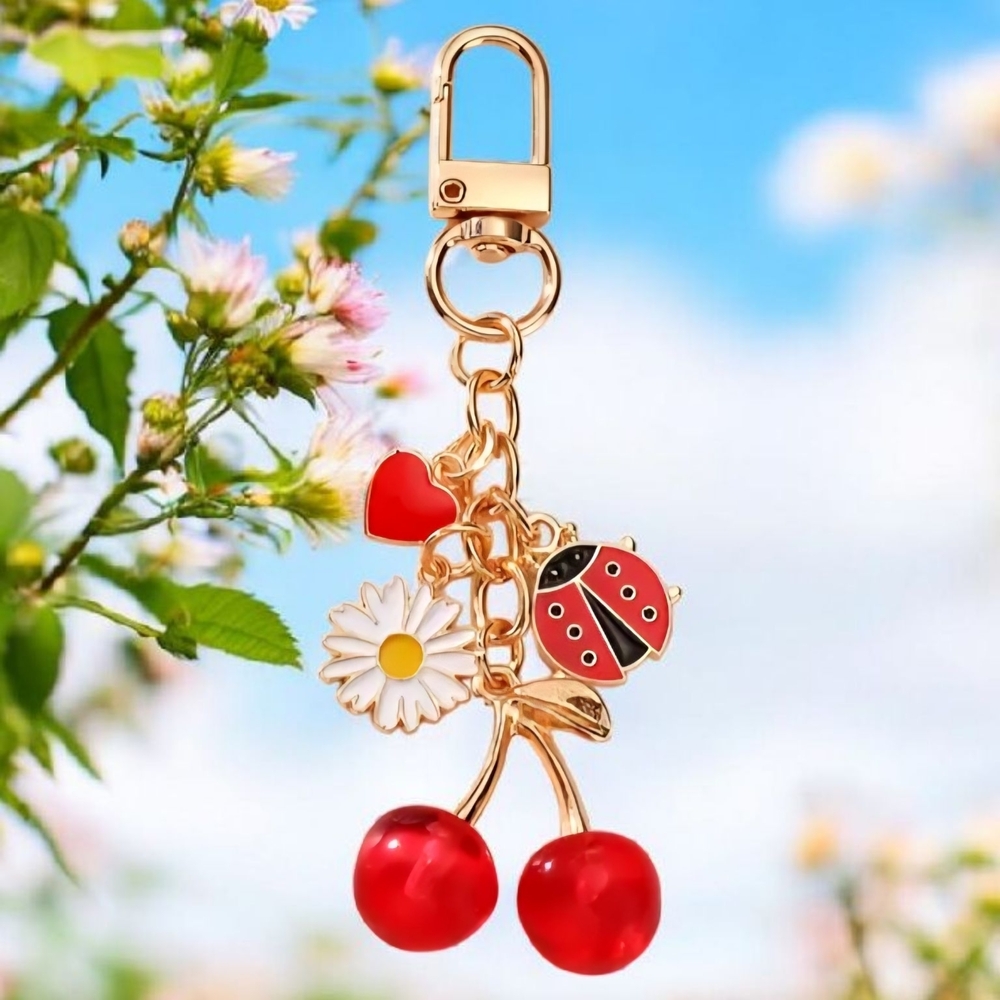 Charming Gold and Red bagcharm nip